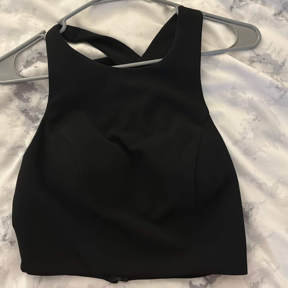 Black formal crop top